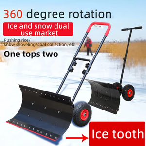 Pelle à neige avec roues, pelle à neige portable, déneigeur manuel, outils de déneigement pour véhicules en hiver 74*35 - Product Image 5