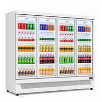 Jinfugui Porte en verre commerciale Double température Affichage des boissons Refroidisseur 450L vertical Boisson Réfrigérateur