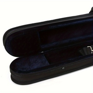 Custodia professionale per archetto da contrabbasso per 2 archetti, stile tedesco/francese, con tracolla imbottita e maniglia resistente - Product Image 2