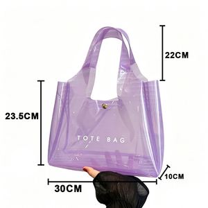 Bolsa de Mano Transparente Grande con Logotipo Personalizado, Versátil, Impermeable, Resistente a las Manchas, Bolsa de Hombro Transparente para el Trabajo - Product Image 2