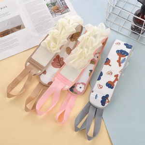 Double Sided Long <b>Strip</b> Bath Towel with Floral Scrub Men and Women Take a <b>Shower</b> and Wipe Your Back Printing Bath Scrubber - Product Image 3
