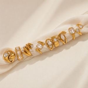 18K PVD Gold Plate Stainless Steel <b>Rings</b> Trendy Waterproof Delicate Zircon <b>Adjustable</b> <b>Ring</b> - Product Image 4