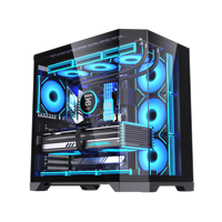 LOVINGCOOL Oversized Screen Display PC Case Cube Glass Sea-view Room Computer EATX Tower Gaming Cabinet 360mm Liquid Cooler Fans