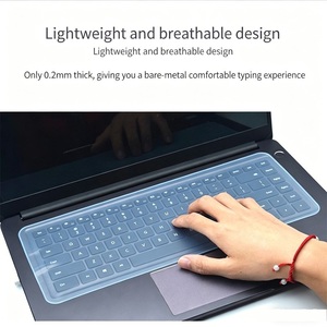 Housse de <span class=keywords><strong>protection</strong></span> de <span class=keywords><strong>clavier</strong></span> en <span class=keywords><strong>silicone</strong></span> pour ordinateur portable de 14/15,6 pouces, film de <span class=keywords><strong>protection</strong></span> <span class=keywords><strong>universel</strong></span> anti-poussière et imperméable, couleur unie - Product Image 6
