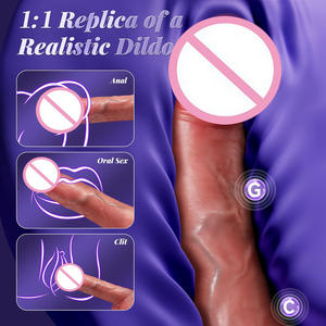 Mainan seks dewasa Dildo getar teleskopik elektrik silikon lunak produk masturbasi wanita - Product Image 2