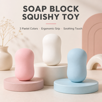Jouet Squishy en forme de bloc, à récupération lente, en TPR, anti-stress, jouet sensoriel en forme de bloc de savon pastel pour enfants et adultes