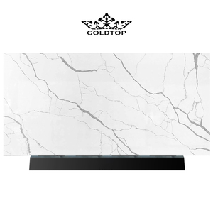 Goldtop OEM/ODM thạch anh quarzo LAZA thiết kế mới bán buôn nhân tạo calacatta nhà bếp slab thạch anh Bàn - Product Image 4