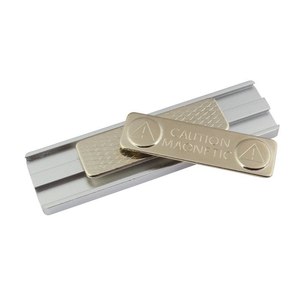 Lega di seta nome distintivo magnete rettangolo motivi quadrati ricamati tecnica paillettes perline decorazione per indumento MM.75X20 - Product Image 2