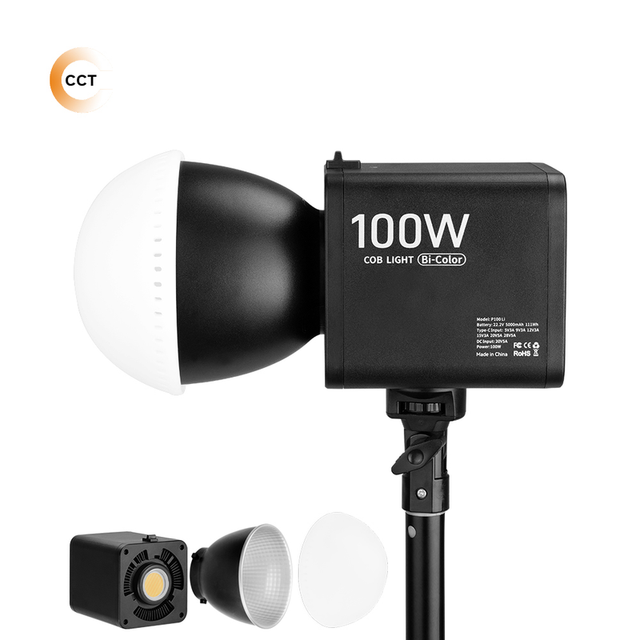 100W Built-In Battery Cob Bi-Color Video Light Professional Photography Studio Lighting