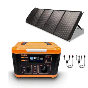 Pembangkit Tenaga Surya 500W, Kapasitas Besar Portabel untuk Berkemah RV Luar Ruangan Sumber Daya Penyimpanan Energi