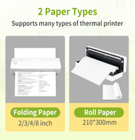 Imprimante thermique portable CASHINO K802, imprimante sans encre pour papier A4, imprimante BT pour l'étude, l'école et la maison