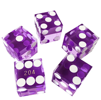 Jeu de dés polyédriques en acrylique transparent bleu de qualité casino, 19 mm, 5 pièces, durables, numérotés en série, pour le jeu de craps