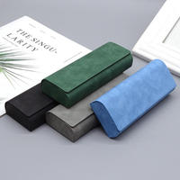 Étui rigide pour lunettes homme/femme, étui à lunettes en cuir PU portable anti-écrasement, boîte de rangement pour lunettes de soleil, pochette pliable pour lunettes