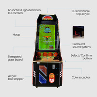 Machine d'amusement électronique de jeu d'arcade de basket-ball de rue fou extrême de cerceaux de rue à monnayeur de luxe en gros d'usine
