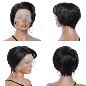 Promoción Letsfly de $10, Peluca de Cabello Humano 100% con Frente de Encaje 13x4, Corte Pixie Recto y Corto, 8 Pulgadas, Varios Colores Disponibles, Venta al Por Mayor - Product Image 1