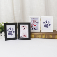 Cadeau pour les amoureux des chiens, kit de cadre photo DIY avec empreinte de patte d'animal, moderne et élégant, en pin de Nouvelle-Zélande, imprimé UV, imperméable, ne salit pas