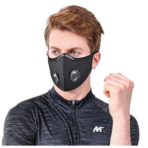 Masque de sport pour cyclisme, maille noire, unisexe, respirant, avec élément filtrant, pour la course à pied et le cyclisme en plein air - Product Image 5