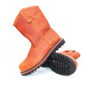 Europeo occidentale cowboy di colore marrone in pelle di mucca puntale in acciaio Goodyear <span class=keywords><strong>stivali</strong></span> di sicurezza <span class=keywords><strong>S3</strong></span> per la costruzione dei lavoratori - Product Image 6
