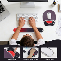 Tapis de souris ergonomique avec repose-poignet en gel, surface lisse et base antidérapante en PU pour un confort optimal