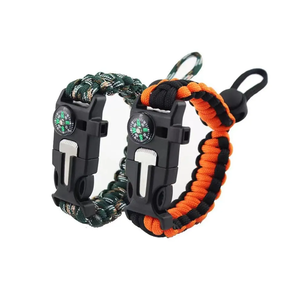 XIWANG Outdoor 5 In 1 Survival Paracord Knife Survival Bracelet Paracord Bracelet Kit For Outdoor Survival