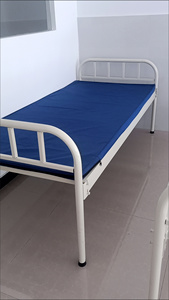 Прямая Продажа с фабрики, современная простая железная дешевая однотонная металлическая мебельная кровать для больниц и клиник - Product Image 6