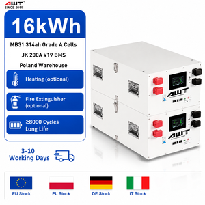 Stock UE 2A Active Balance JK V19 200A BMS 16kWh 51.2V MB31 314Ah Batterie de stockage solaire LiFePO4 UN38.3 MSDS pour ESS - Product Image 1