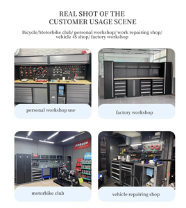 Modulaire stalen werkplaats garage opslag zware werkbank combinatie werkstation OEM gereedschapskast 300kg draagvermogen afsluitbaar - Product Image 6