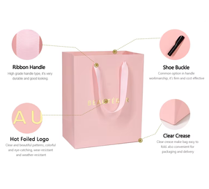 Sacs cadeaux en papier cartonné recyclable avec logo personnalisé, impression offset, cordon de serrage, pour chaussures et artisanat - Product Image 4