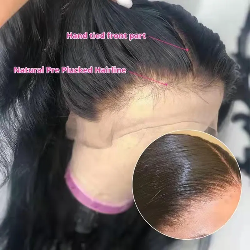 180% Density Human Lace Front Wigs 10A Grade Silky Straight Pre Plucked 13x4 13x6 Transparent Frontal Raw Indian Hair Wig