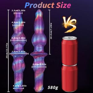 Silicone realistico doppio Dildo per il pene lungo morbido e morbido con vene glande per adulti giocattoli sessuali per donne e uomini lesbiche - Product Image 2