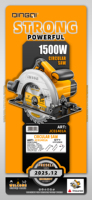 Scie circulaire électrique DINGQI 1500W |   Outil de coupe du bois de 7 pouces 0-45 °   Moteur à grande vitesse et à biseau pour la menuiserie, la rénovation et la construction