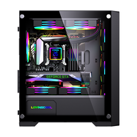 Boîtiers d'ordinateur Lovingcool Spcc en verre trempé, combos USB3.0, boîtiers et tours d'ordinateur de jeu en métal MATX, avec ventilateurs