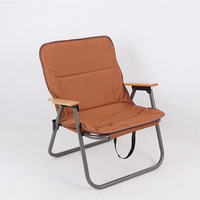 Fauteuil pliant tactique léger en acier inoxydable avec coussin en coton, idéal pour la plage, le camping et les activités de plein air (type Kermit)
