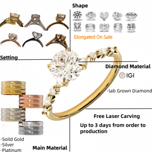 <span class=keywords><strong>Anillo</strong></span> de Diamantes Cultivados en Laboratorio con Diseño Artístico de Flor de Hielo Fluido, Plata de Ley PT950, <span class=keywords><strong>Anillo</strong></span> de Compromiso para Mujer, Joyería Fina para Boda, Alianzas Nupciales - Product Image 5