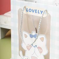 Noël Transparent Poupée Sac Papier Cadeau Artisanat Mignon Bouquet De Fleurs Bougie Cadeau Emballage Recyclable Sac En Papier Ouvert Avant