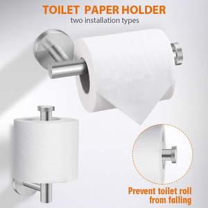Soporte de Metal Inteligente Autoadhesivo Cromado para Toallas de Papel de Cocina y Baño, Estante para Accesorios de Ducha, Juego de Soportes para Baño - Product Image 2