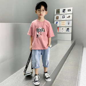 Classic Check Boys Lounge Pants di alta qualità Summer Letter Plaid Pocket T Shirt Shorts Kids Riding Suit For Classic Boys Jeans - Product Image 3