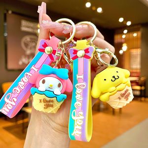 Nuevo Llavero de Cono de Helado de Dibujos Animados, Colgante de My Melody, Exquisito, de Goma Suave y Plástico Transpirable, Pequeño Regalo para Coche y Bolso - Product Image 4