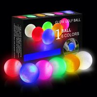 Lot de balles de golf LED colorées de 42 mm avec logo imprimé, activées par la lumière, 6 couleurs