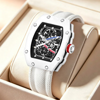 Reloj de Pulsera de Cuarzo con Esfera de 47 mm, Caja de Aleación Ligera, Correa de Nailon, Resistente al Agua 3ATM, Reloj Casual de Lujo para Hombre RM 6702