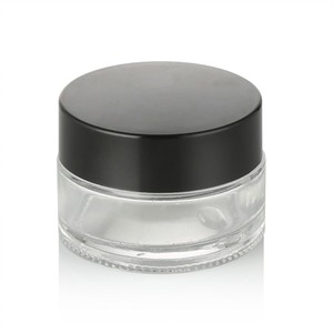 Pot en verre transparent avec couvercle noir de 20ml, 5g, 10g, 15g, 20g, 30g, 50g, 100g, 200g, pot de crème cosmétique à large ouverture, prêt à être expédié - Product Image 1