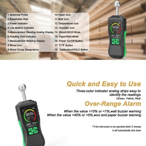 Humidimètre numérique sphérique HXT pour sols et murs, <span class=keywords><strong>détecteur</strong></span> de bois sans poinçon, précision 2%, alarme sonore HY18C - Product Image 3