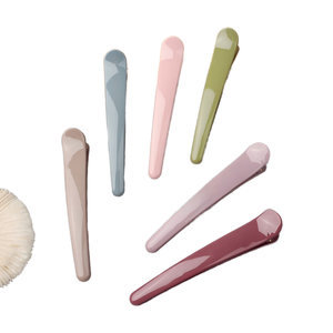 11.5CM Glossy Pink Plastic Casual Seamless Duck Bill Hair Clips for Washing <b>Face</b> Makeup and Delicate Side Bangs Fixing - Product Image 1