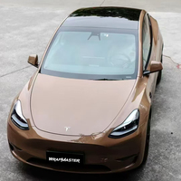 WRAPMASTER 1.52*17 Super Brillant PET Mousse Moka Véhicule Wraps UV Preuve PVC Voiture Vinyle Wrap Rouleau Forme pour Protection Autocollant De Voiture