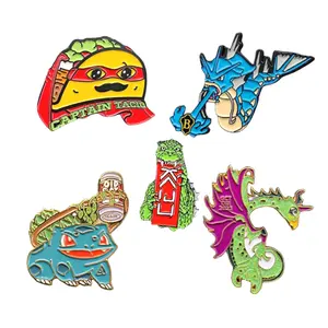 Manufacturer Custom Kawaii Anime Plating Color Brass Enamel Lapel Pin brooch For Promotional Gifts