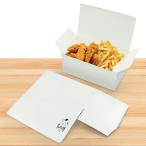 Embalaje de papel Caja de pollo frito francés Caja de hamburguesas Contenedor de alimentos Caja de sándwich popular Personalizado Impreso Grado alimenticio Blanco - Product Image 2