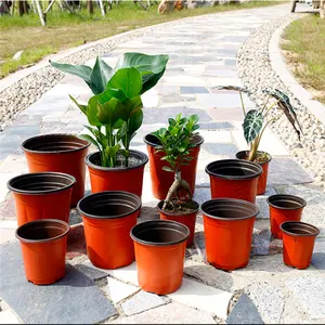 Longji Plastic Flower Pot Garden Gallon Pots 1 / 2 / 2.5 / 3 / 5 / 7 / 9 / 12 Double Color Flower Pots