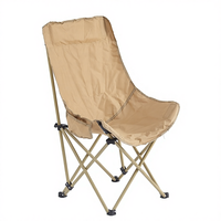 Chaise de camping pliante moderne à dossier haut, structure en acier inoxydable, mobilier d'extérieur portable pour la plage, le pique-nique, la pêche