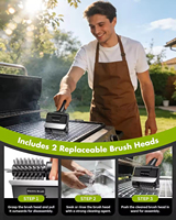 Brosse de nettoyage électrique rechargeable pour barbecue, nettoyeur de barbecue robuste avec lumière LED pour barbecue extérieur