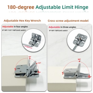 Bisagra abatible de 180 grados para puerta plegable, bisagra ajustable para encimera, bisagra limitadora de zinc para uso en cocina - Product Image 3